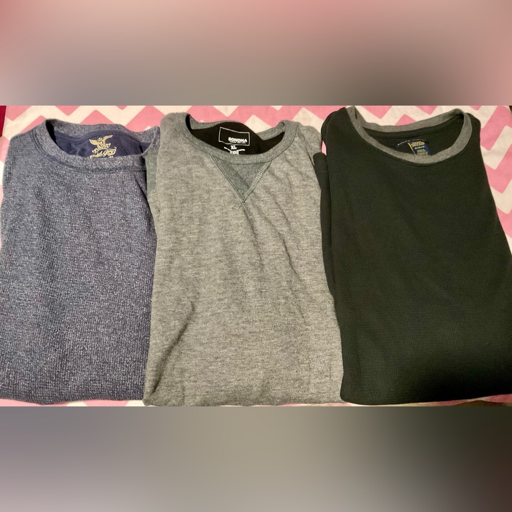 MENS 3 LONG SLEEVE SHIRTS XL